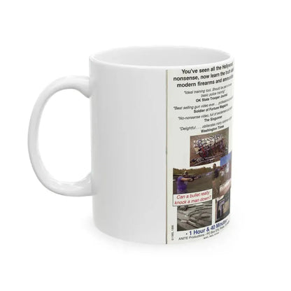DEADLY WEAPONS FIREARMS AND FIREPOWER (VHS COVER) - White Coffee Mug - Go Mug Yourself
