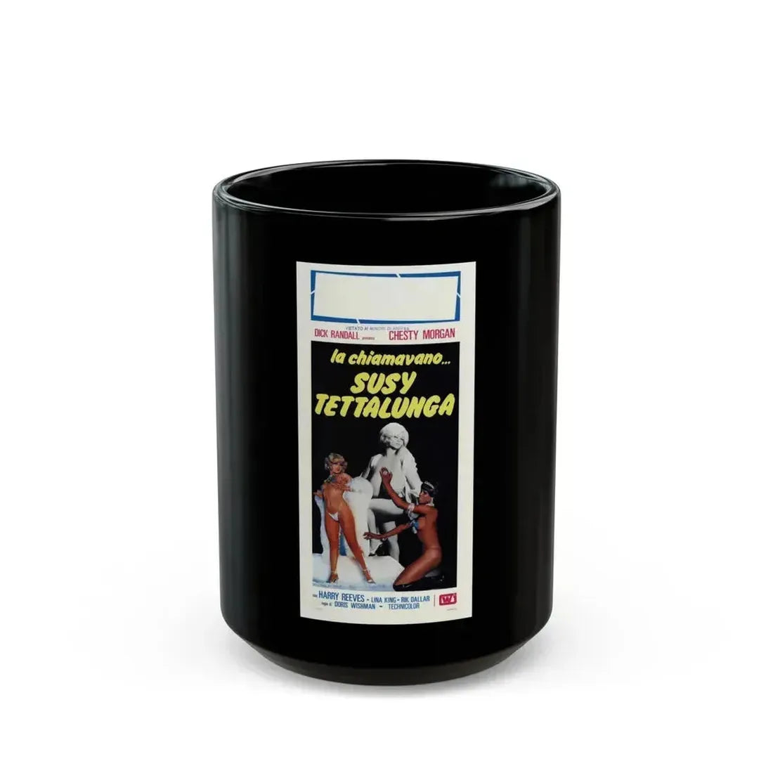 DEADLY WEAPONS (ITALIAN) 1974 Movie Poster - Black Coffee Mug 15oz - Go Mug Yourself