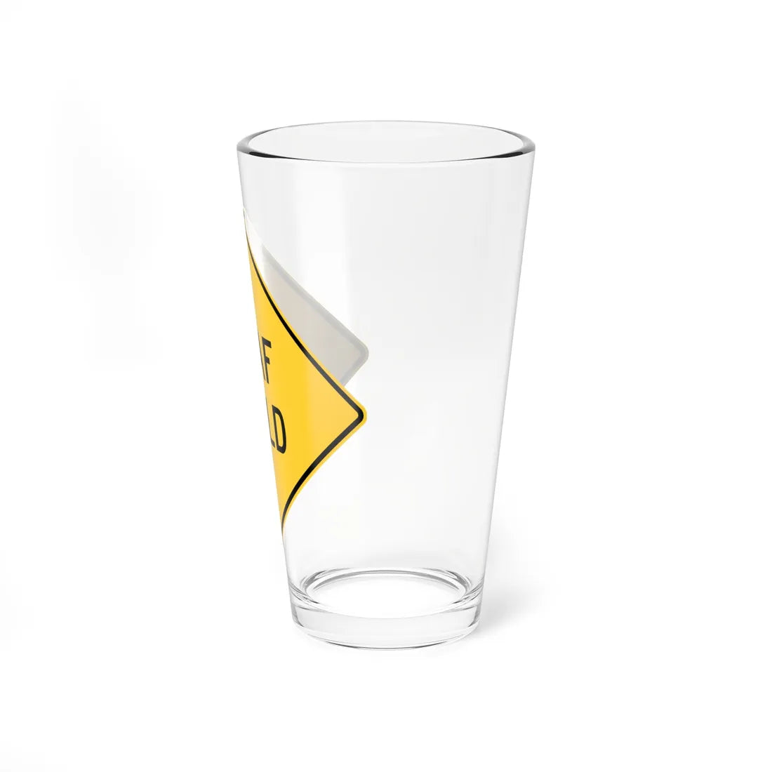 DEAF CHILD MUTCD-DE W21-14-DE (Delaware) (Road Sign) Pint Glass 16oz - Go Mug Yourself