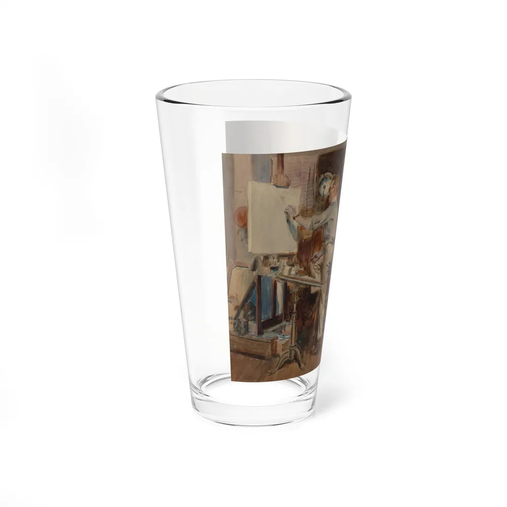 Dean Cornwell Painting in his Studio, 1920 - Pint Glass 16oz-Go Mug Yourself