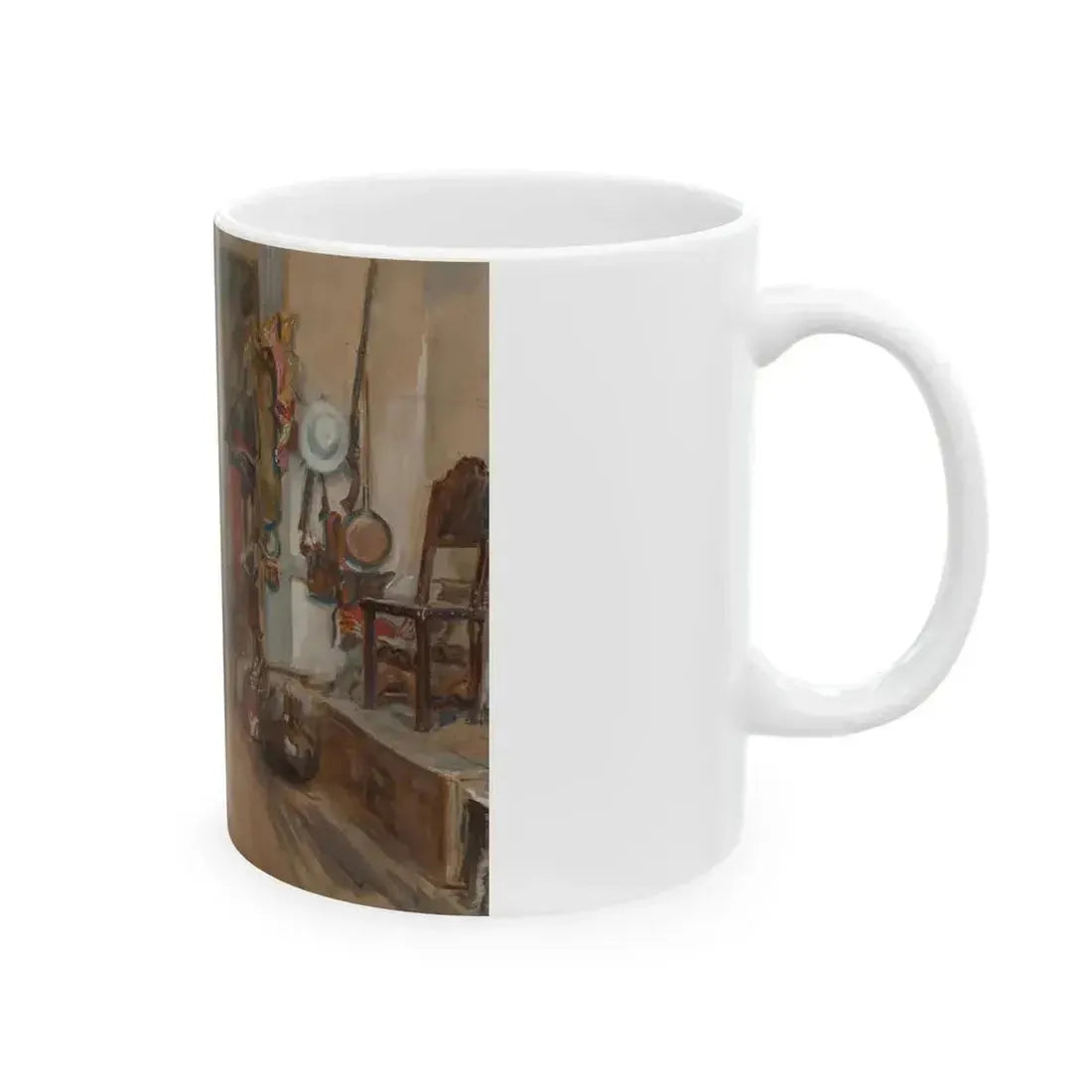 Dean Cornwell Painting in his Studio, 1920 - White Coffee Mug - Go Mug Yourself