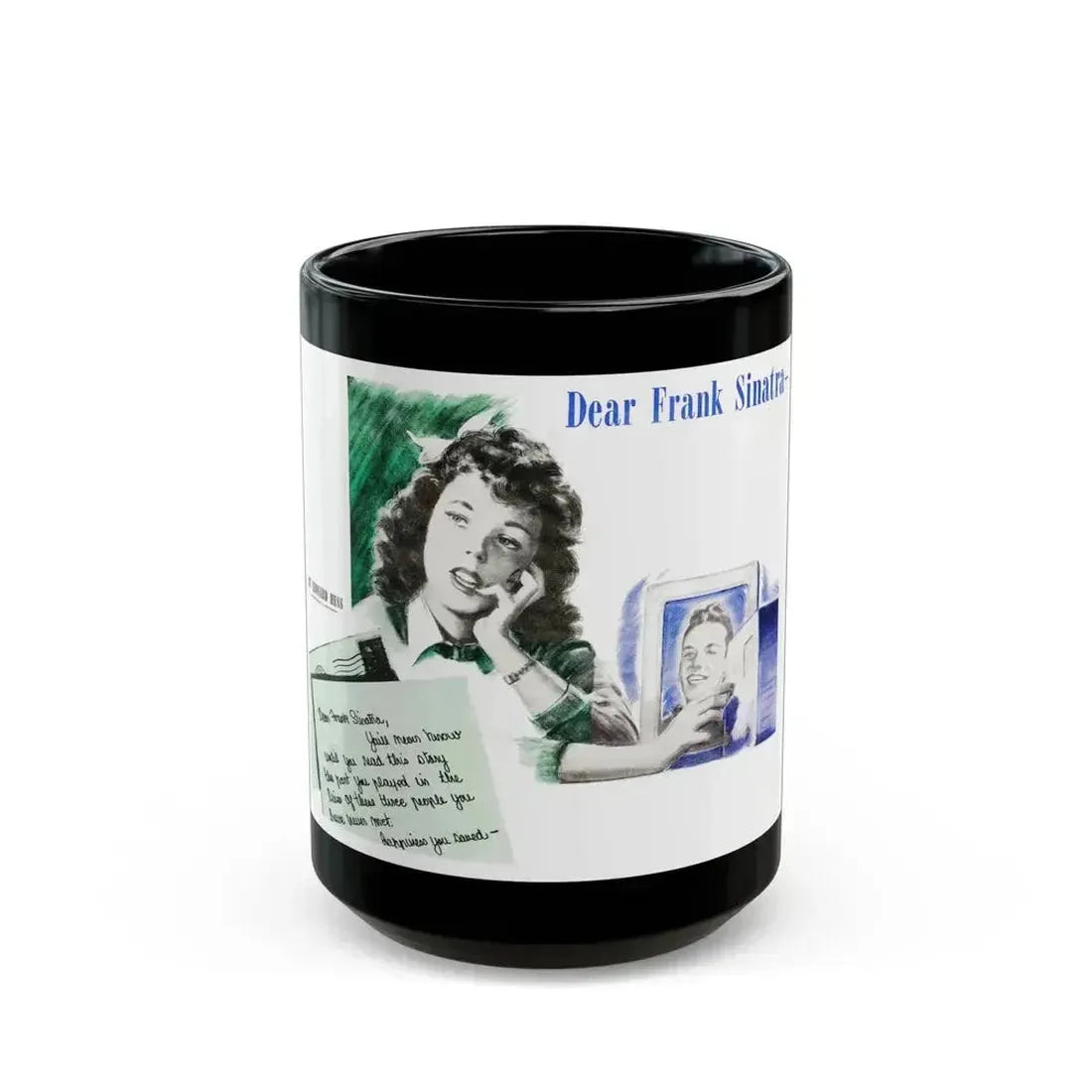Dear Frank Sinatra (1), Life Story magazine, May 1944 - Black Coffee Mug 15oz - Go Mug Yourself