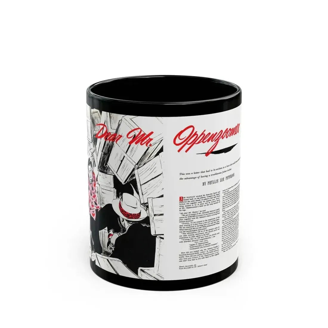 Dear Mr. Oppenzoomer, The American Magazine, December 1952 - Black Coffee Mug 11oz - Go Mug Yourself