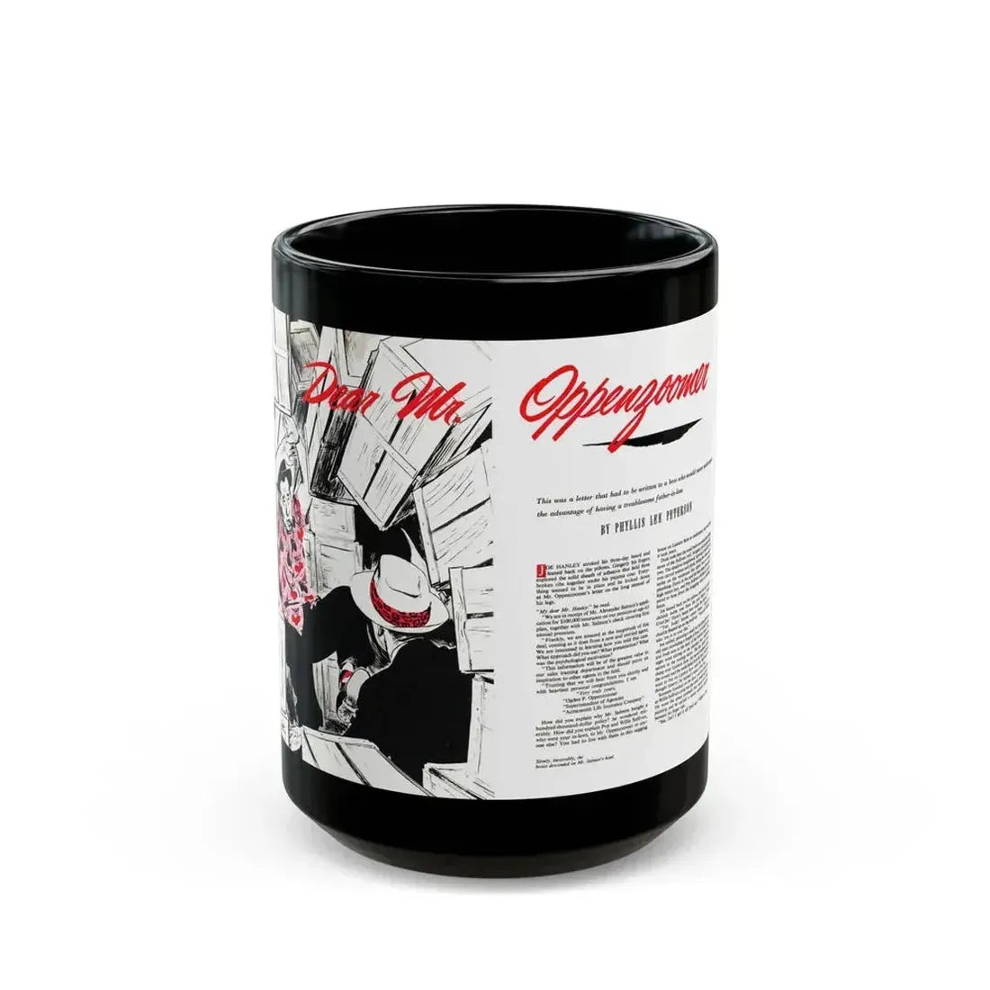 Dear Mr. Oppenzoomer, The American Magazine, December 1952 - Black Coffee Mug 15oz - Go Mug Yourself