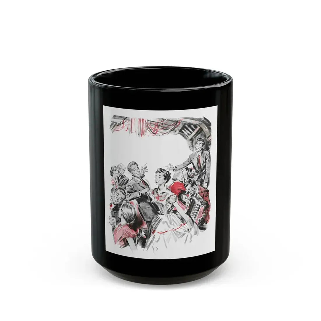 Dear Stranger by Elizabeth Hoy (1), Woman's Illustrated magazine, 1956 - Black Coffee Mug 15oz - Go Mug Yourself