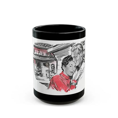 Dear Stranger by Elizabeth Hoy (2), Woman's Illustrated magazine, 1956 - Black Coffee Mug 15oz - Go Mug Yourself