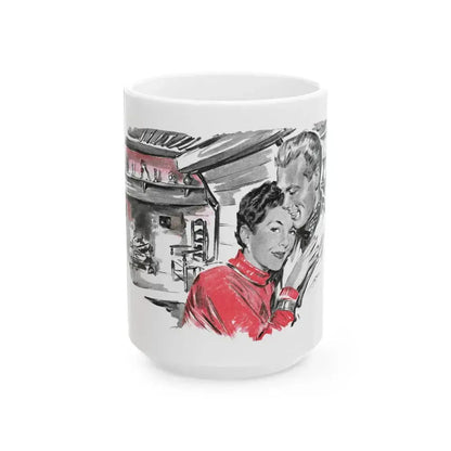 Dear Stranger by Elizabeth Hoy (2), Woman's Illustrated magazine, 1956 - White Coffee Mug 15oz - Go Mug Yourself