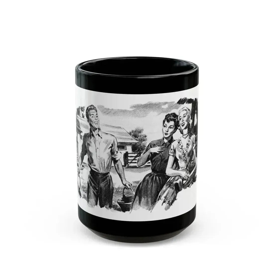 Dear Stranger by Elizabeth Hoy (3), Woman's Illustrated magazine, 1956 - Black Coffee Mug 15oz - Go Mug Yourself