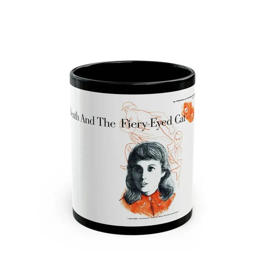 Death and the Fiery-Eyed Cat, This Week Magazine, December 7, 1958 - Black Coffee Mug 11oz - Go Mug Yourself
