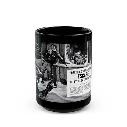 Death Before Capture', Action for Men, May 1960 - Black Coffee Mug 15oz - Go Mug Yourself