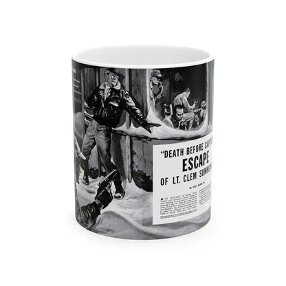 Death Before Capture', Action for Men, May 1960 - White Coffee Mug 11oz - Go Mug Yourself