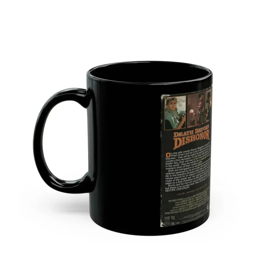 DEATH BEFORE DISHONOR (VHS COVER) - Black Coffee Mug - Go Mug Yourself
