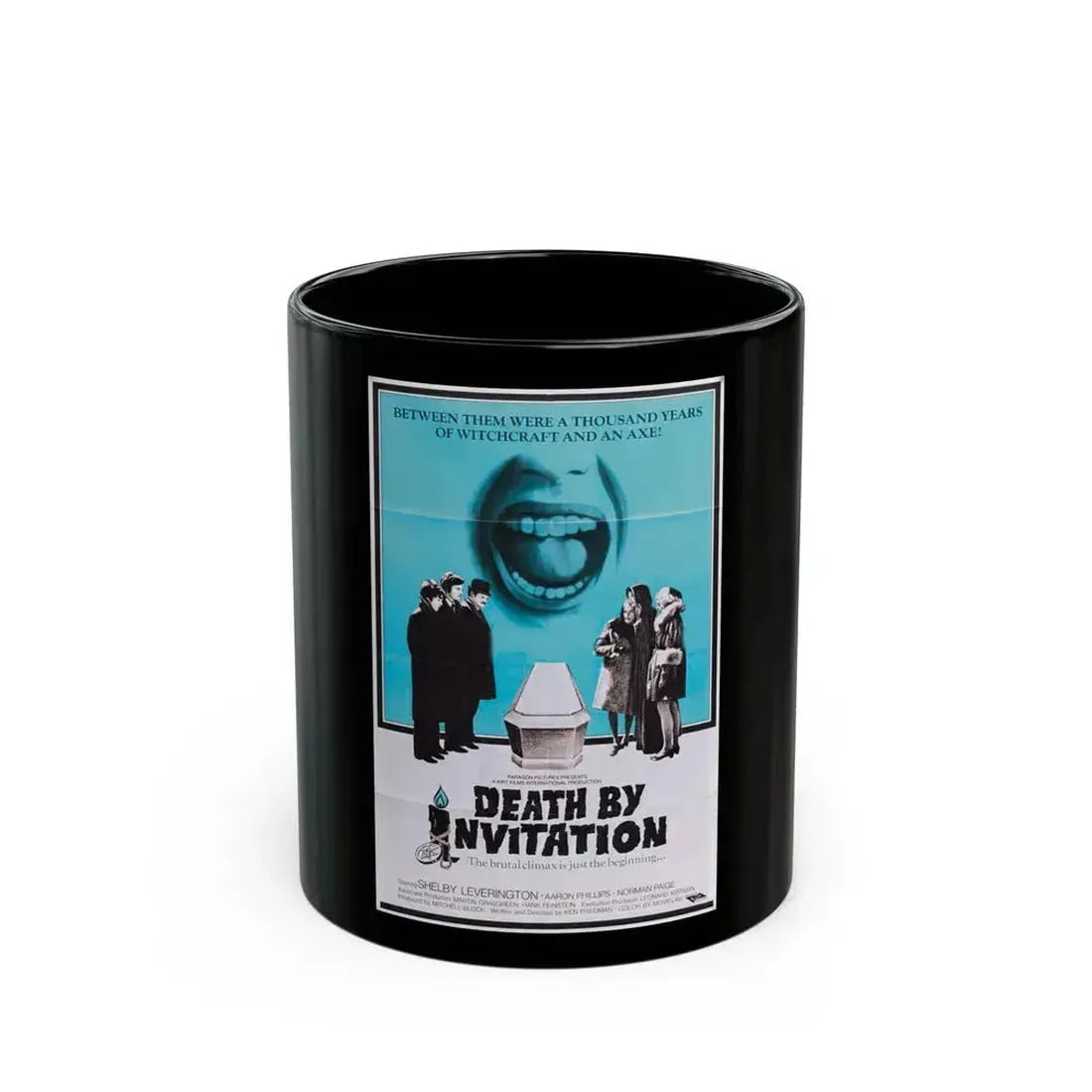 DEATH BY INVITATION 1971 Movie Poster - Black Coffee Mug 11oz - Go Mug Yourself