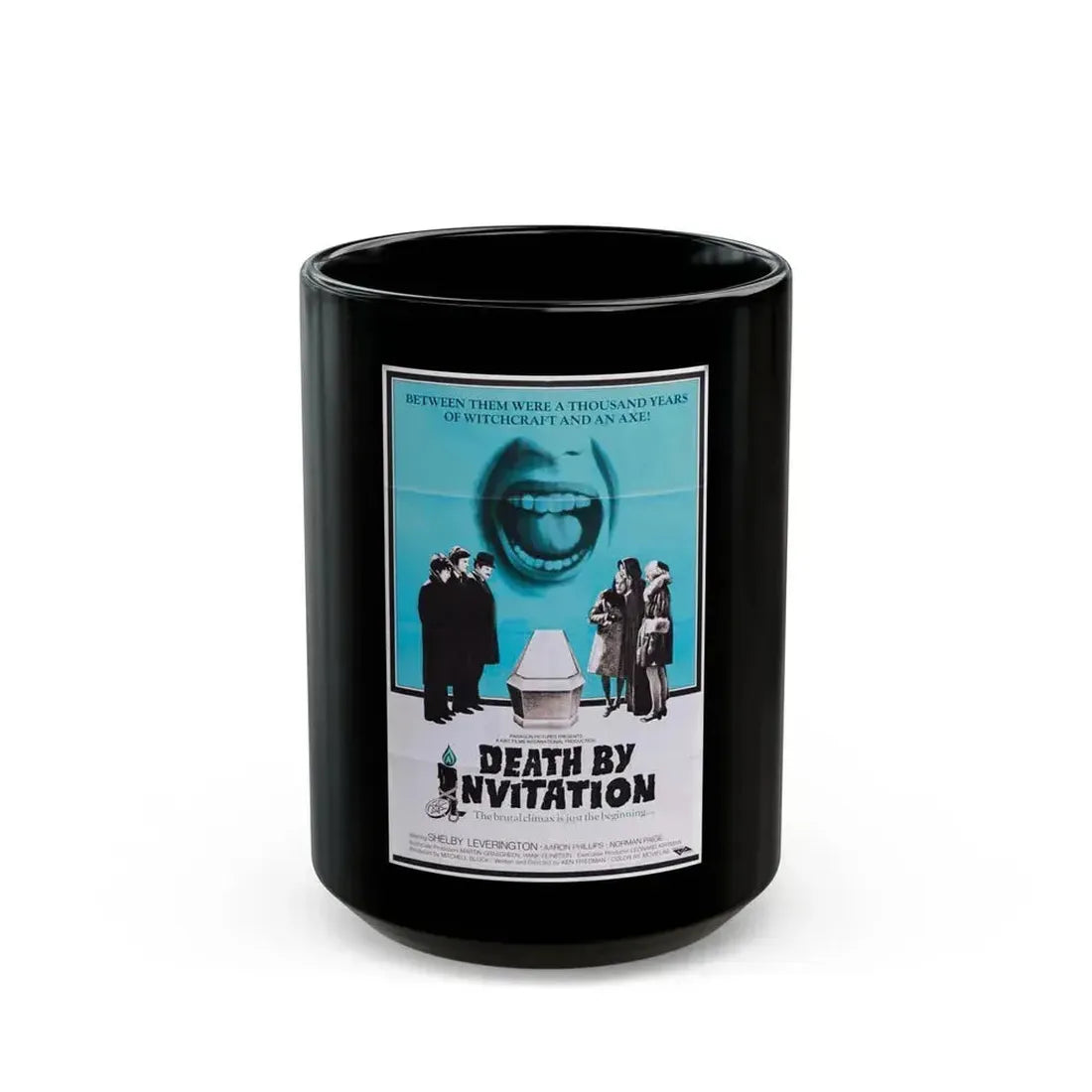 DEATH BY INVITATION 1971 Movie Poster - Black Coffee Mug 15oz - Go Mug Yourself