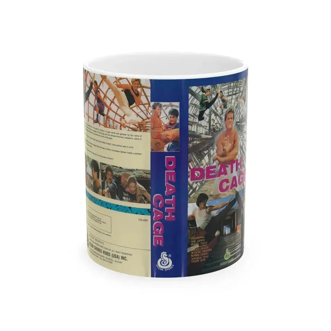 DEATH CAGE (VHS COVER) - White Coffee Mug 11oz - Go Mug Yourself