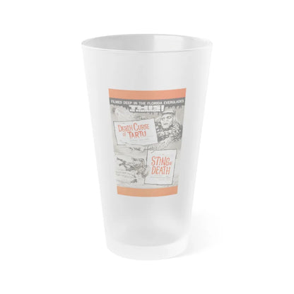 DEATH CURSE OF TARTU + STING OF DEATH 1966 Movie Poster - Frosted Pint Glass 16oz-16oz-Frosted-Go Mug Yourself