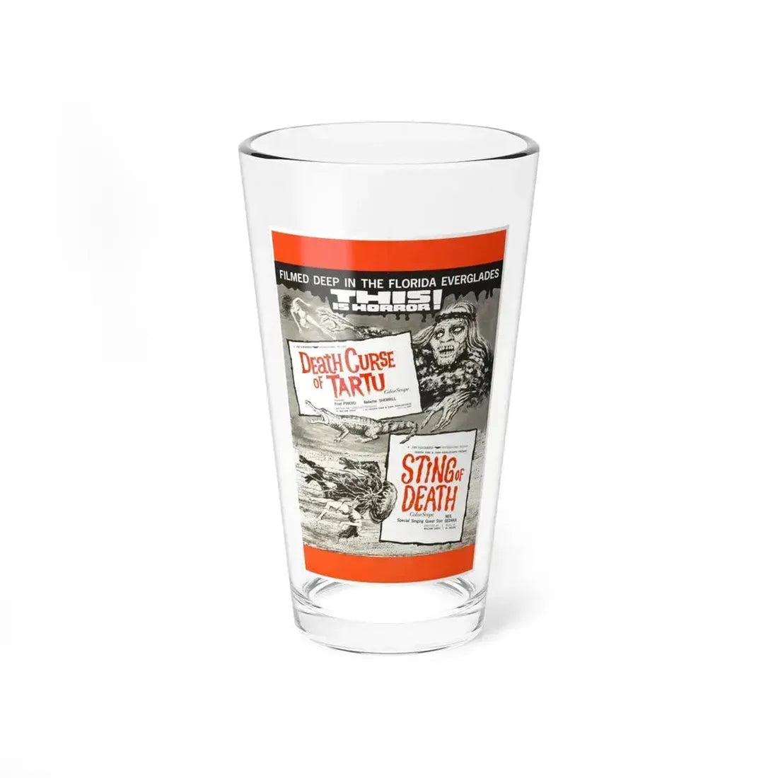 DEATH CURSE OF TARTU + STING OF DEATH 1966 Movie Poster - Pint Glass 16oz 16oz - Go Mug Yourself