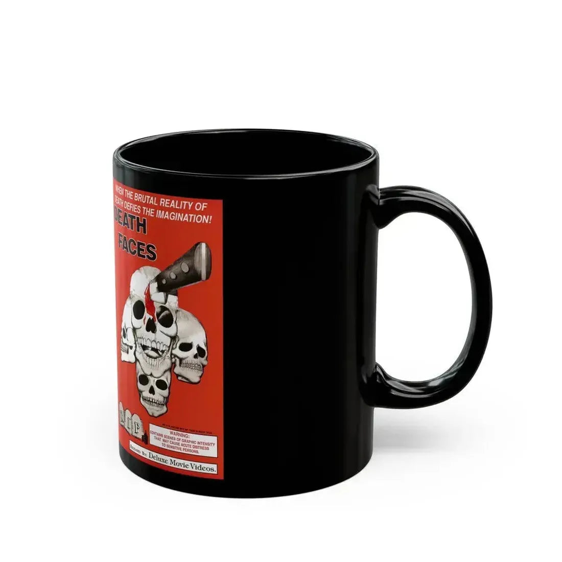 DEATH FACES (VHS COVER) - Black Coffee Mug - Go Mug Yourself