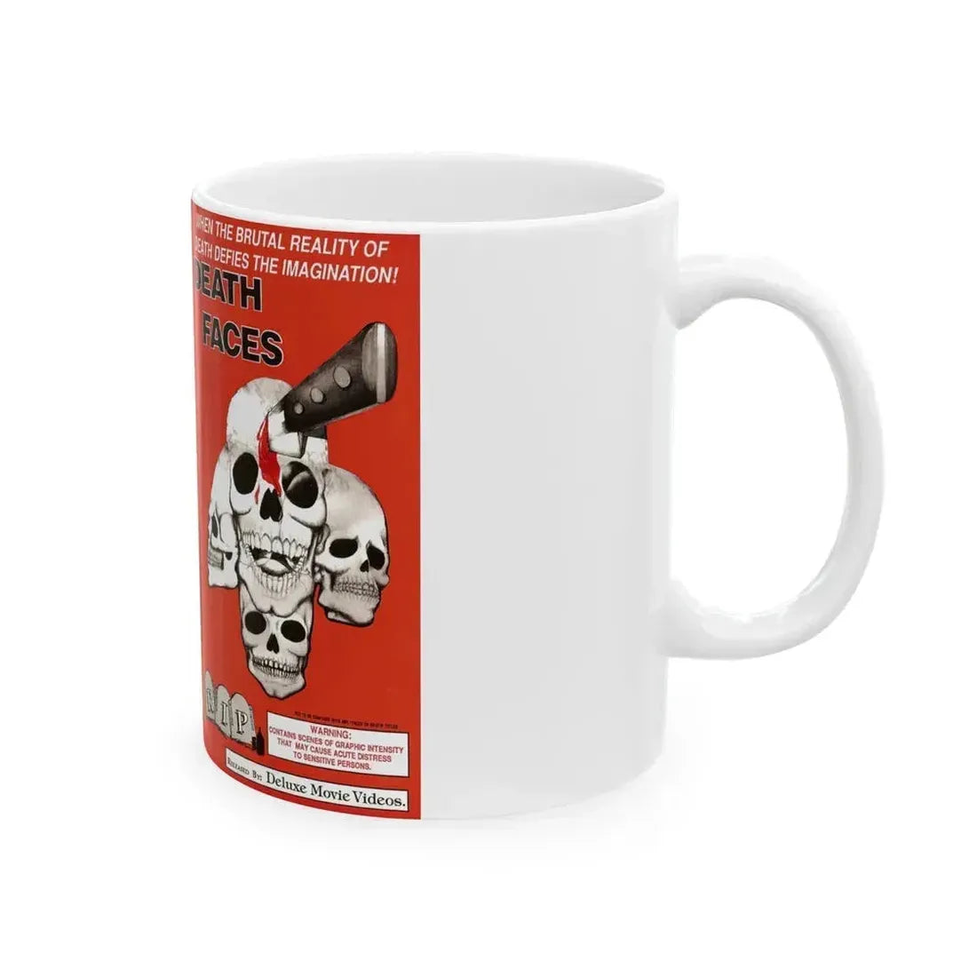 DEATH FACES (VHS COVER) - White Coffee Mug - Go Mug Yourself