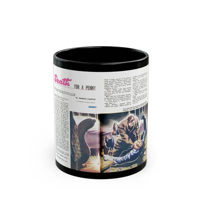 Death for a Penny, Man Junior, October 1948 - Black Coffee Mug 11oz - Go Mug Yourself