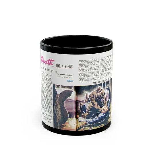Death for a Penny, Man Junior, October 1948 - Black Coffee Mug 11oz - Go Mug Yourself