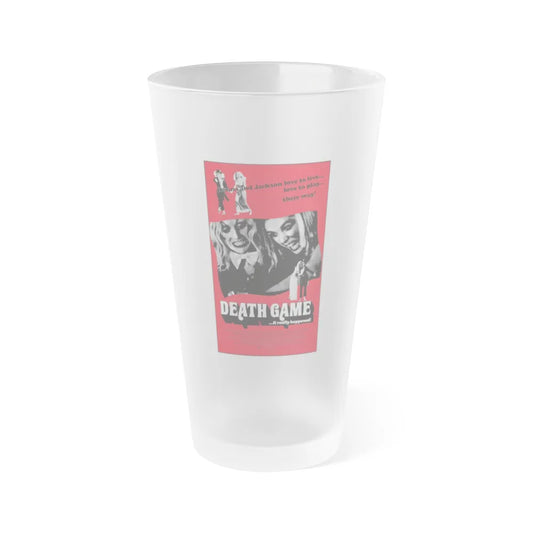 DEATH GAME 1977 Movie Poster - Frosted Pint Glass 16oz-16oz-Frosted-Go Mug Yourself