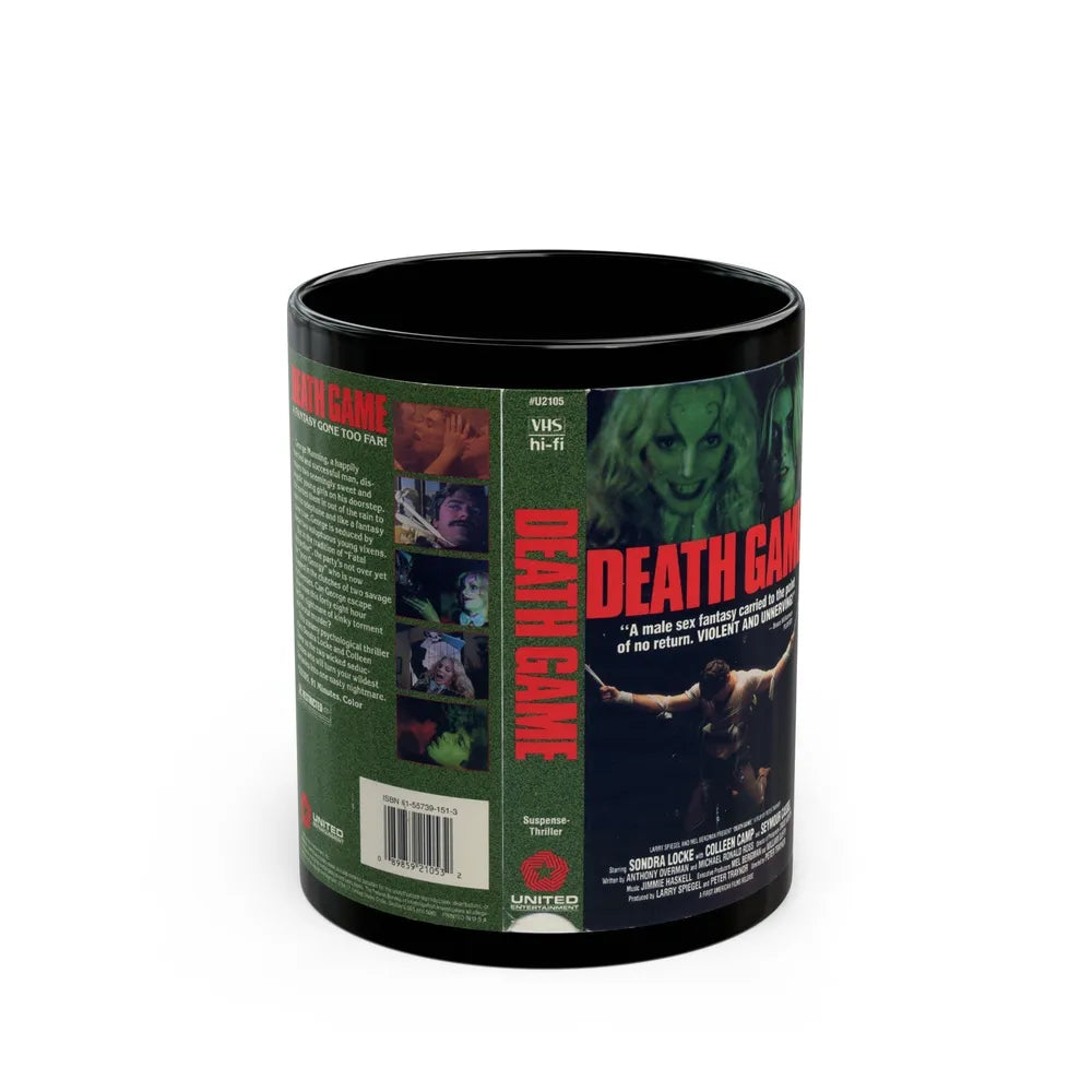 DEATH GAME (VHS COVER) - Black Coffee Mug-11oz-Go Mug Yourself