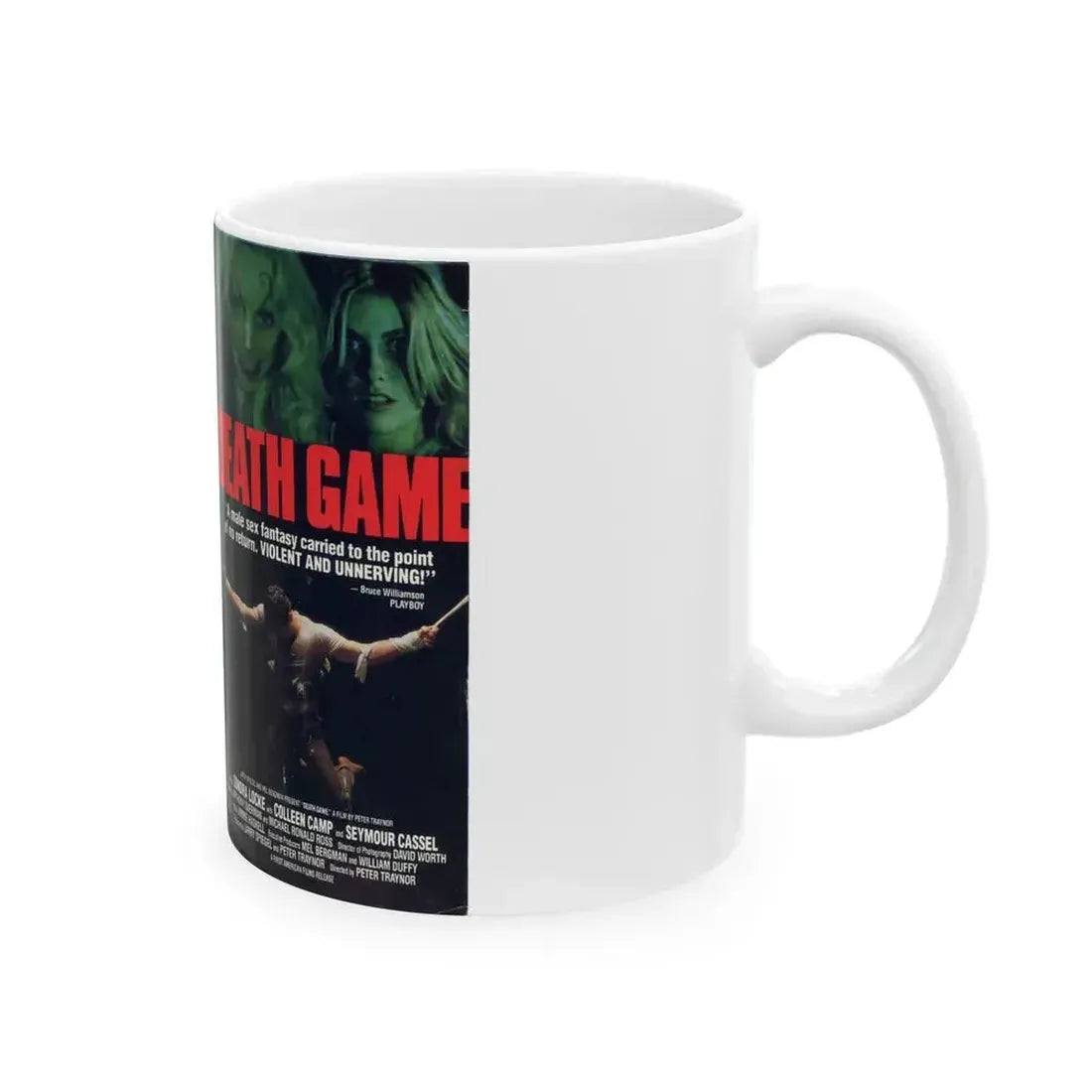 DEATH GAME (VHS COVER) - White Coffee Mug - Go Mug Yourself