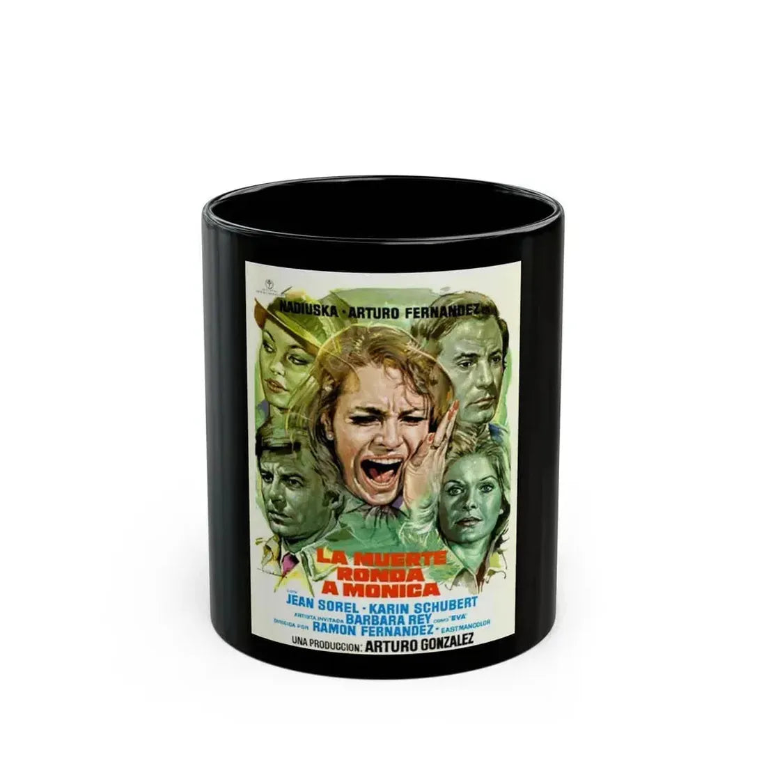 DEATH HAUNTS MONICA 1980 Movie Poster - Black Coffee Mug 11oz - Go Mug Yourself