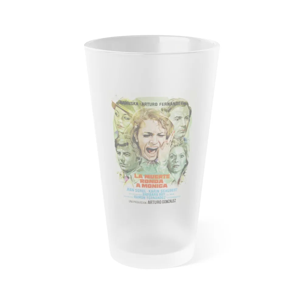 DEATH HAUNTS MONICA 1980 Movie Poster - Frosted Pint Glass 16oz-16oz-Frosted-Go Mug Yourself