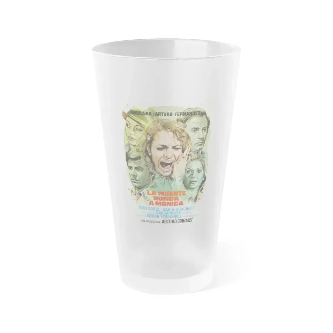 DEATH HAUNTS MONICA 1980 Movie Poster - Frosted Pint Glass 16oz 16oz Frosted - Go Mug Yourself