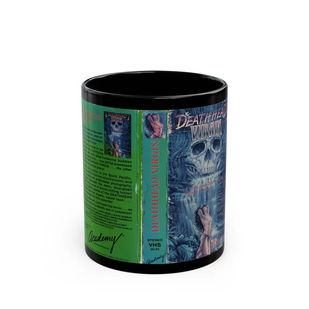 DEATH HEAD VIRGIN (VHS COVER) - Black Coffee Mug-11oz-Go Mug Yourself