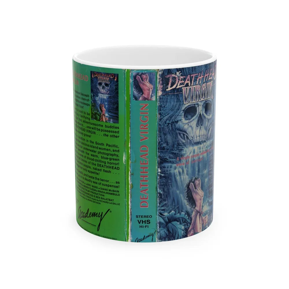 DEATH HEAD VIRGIN (VHS COVER) - White Coffee Mug-11oz-Go Mug Yourself