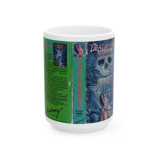 DEATH HEAD VIRGIN (VHS COVER) - White Coffee Mug-15oz-Go Mug Yourself