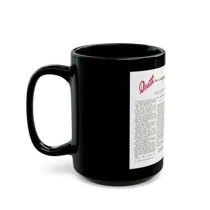 Death in a night-gown, Man Junior, November 1949 - Black Coffee Mug - Go Mug Yourself