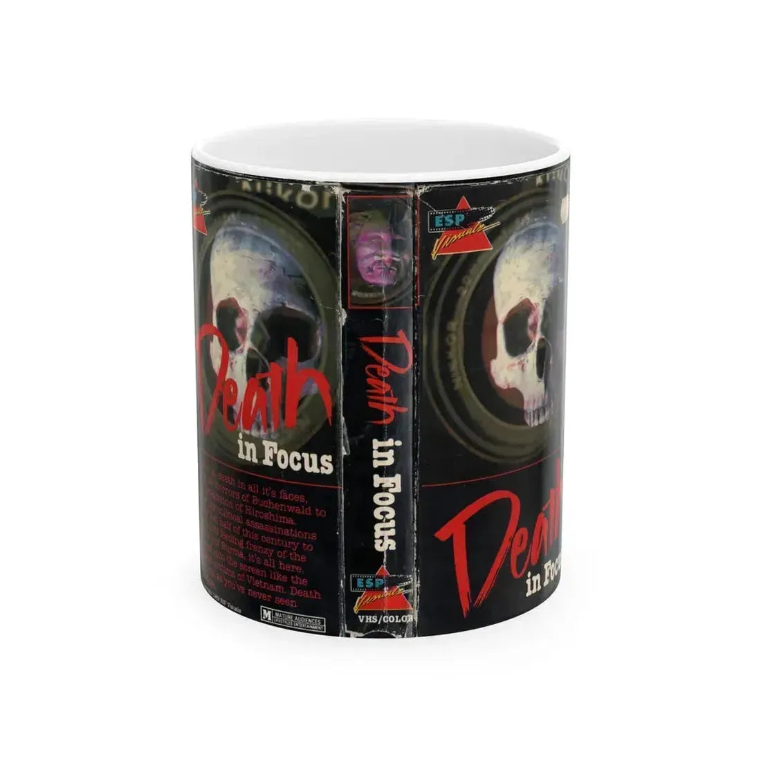 DEATH IN FOCUS (VHS COVER) - White Coffee Mug 11oz - Go Mug Yourself