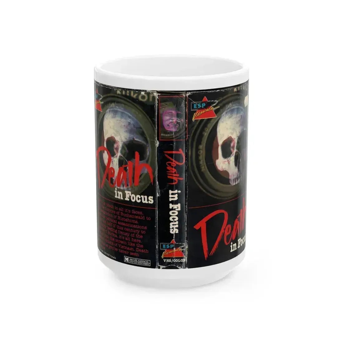 DEATH IN FOCUS (VHS COVER) - White Coffee Mug 15oz - Go Mug Yourself