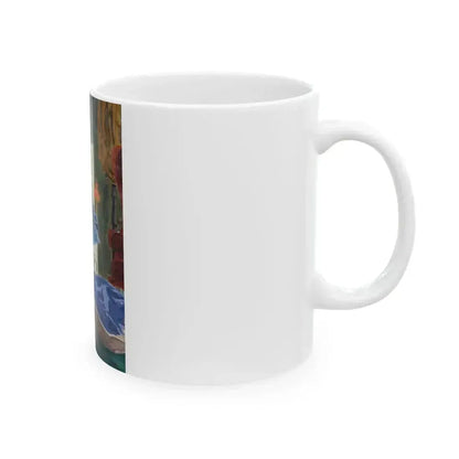 Death is my Lodger, Argosy, October 1955 - White Coffee Mug - Go Mug Yourself
