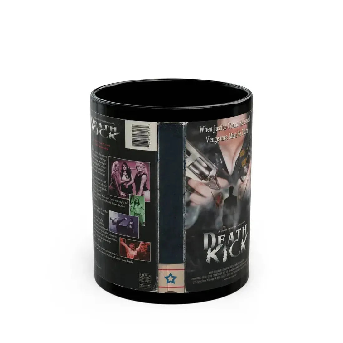 DEATH KICK (VHS COVER) - Black Coffee Mug 11oz - Go Mug Yourself