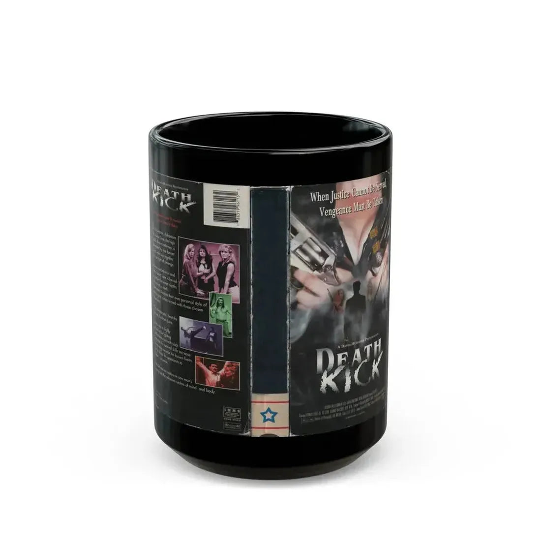DEATH KICK (VHS COVER) - Black Coffee Mug 15oz - Go Mug Yourself