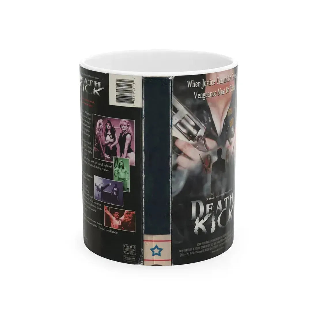 DEATH KICK (VHS COVER) - White Coffee Mug 11oz - Go Mug Yourself