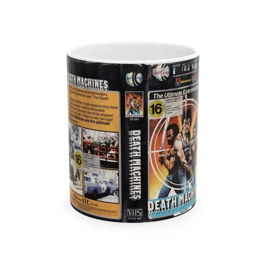 DEATH MACHINES (VHS COVER) - White Coffee Mug 11oz - Go Mug Yourself