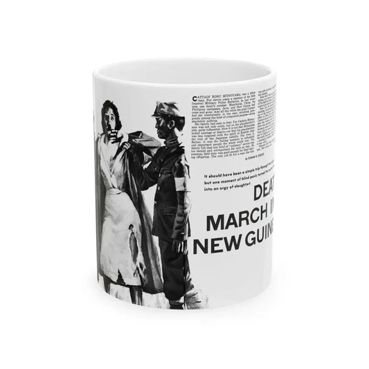 Death March In New Guinea, Man's Adventure, December 1964 - White Coffee Mug 11oz - Go Mug Yourself