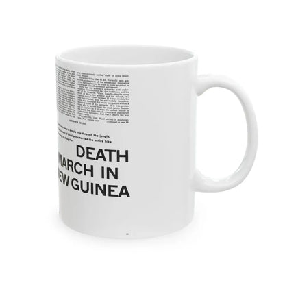 Death March In New Guinea, Man's Adventure, December 1964 - White Coffee Mug - Go Mug Yourself