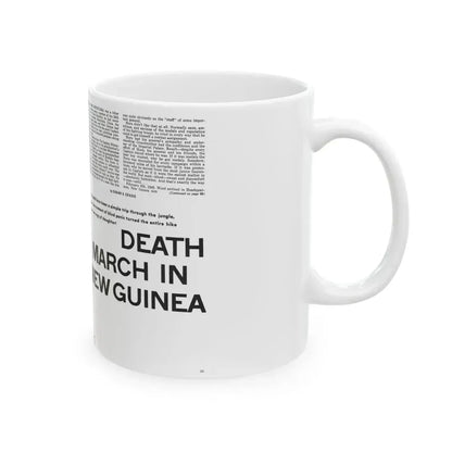 Death March In New Guinea, Man's Adventure, December 1964 - White Coffee Mug - Go Mug Yourself