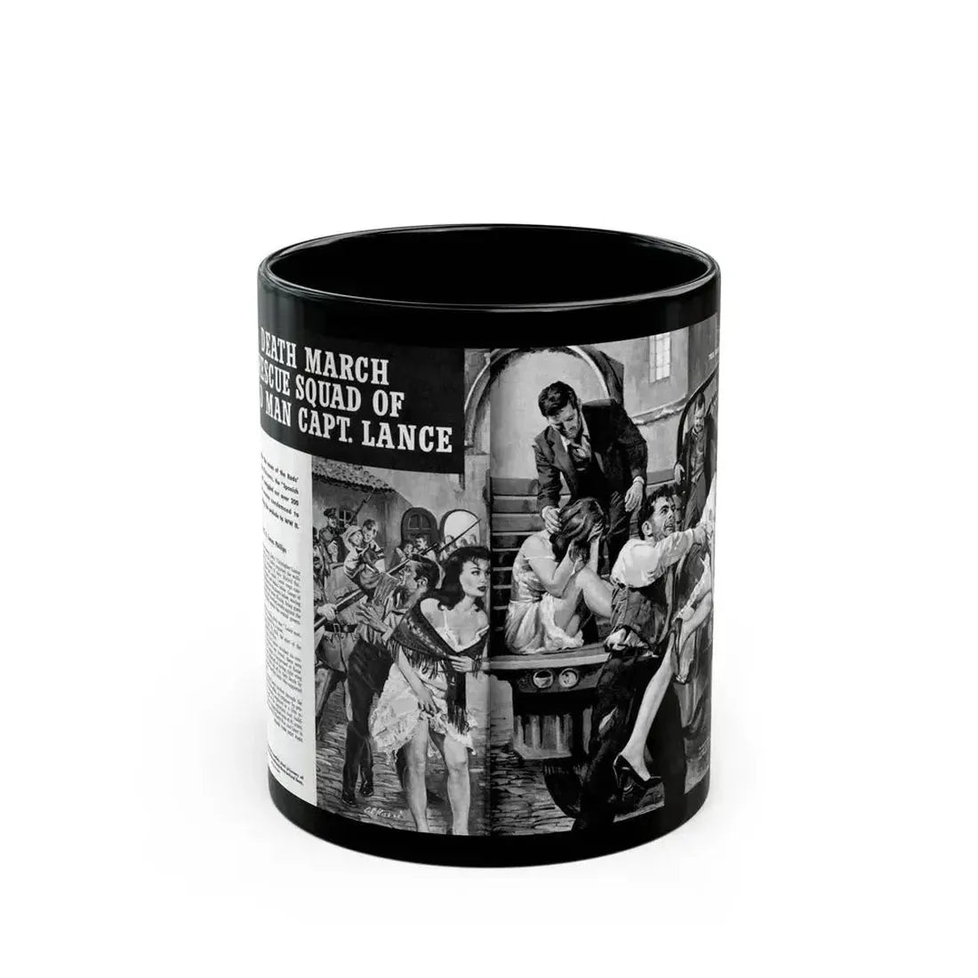 Death March Rescue Squad of Wild Man Capt. Lance, For Men Only, March 1961 - Black Coffee Mug 11oz - Go Mug Yourself