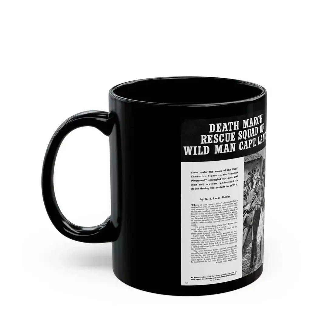 Death March Rescue Squad of Wild Man Capt. Lance, For Men Only, March 1961 - Black Coffee Mug - Go Mug Yourself