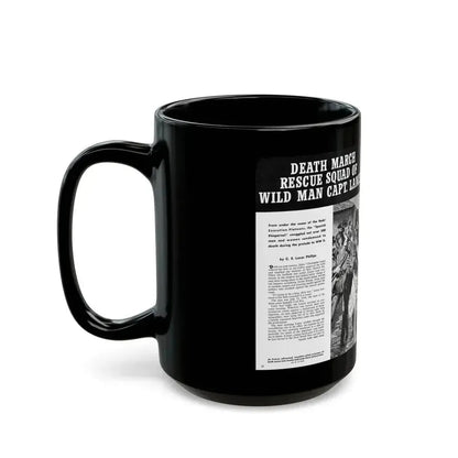 Death March Rescue Squad of Wild Man Capt. Lance, For Men Only, March 1961 - Black Coffee Mug - Go Mug Yourself