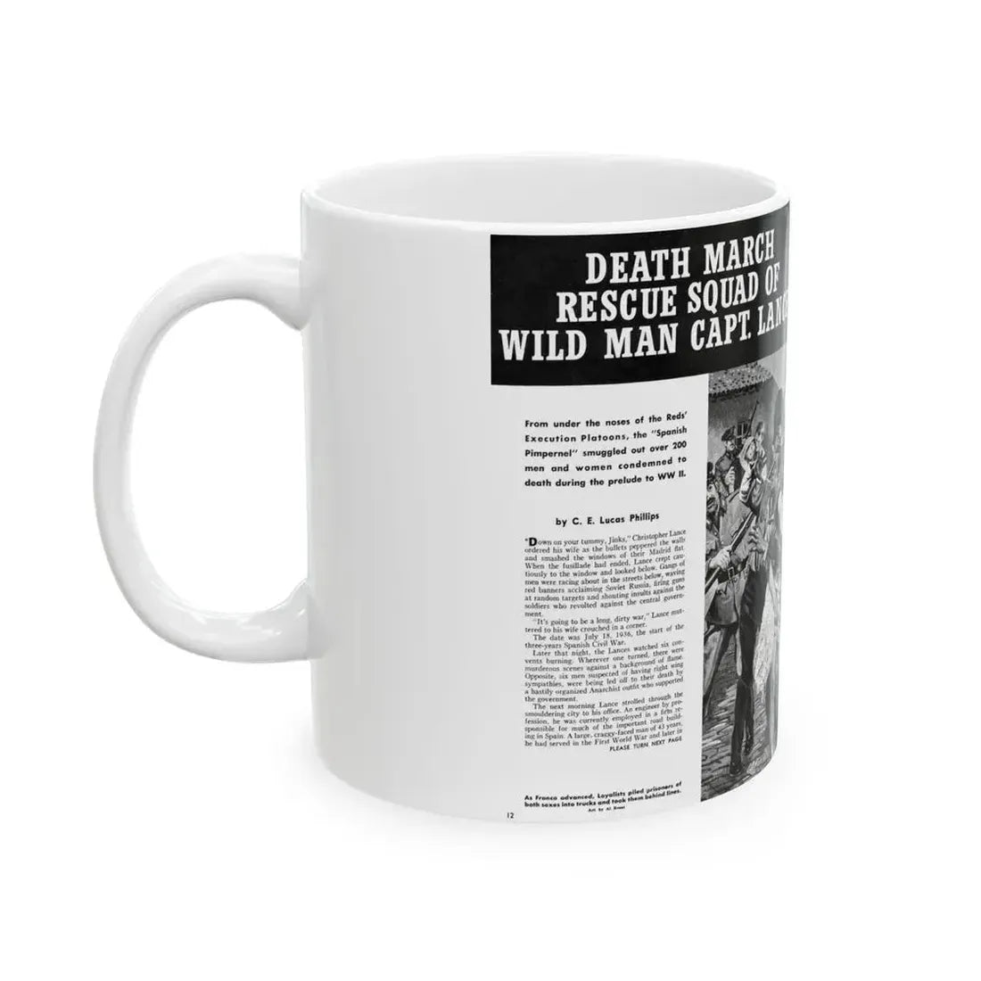 Death March Rescue Squad of Wild Man Capt. Lance, For Men Only, March 1961 - White Coffee Mug - Go Mug Yourself