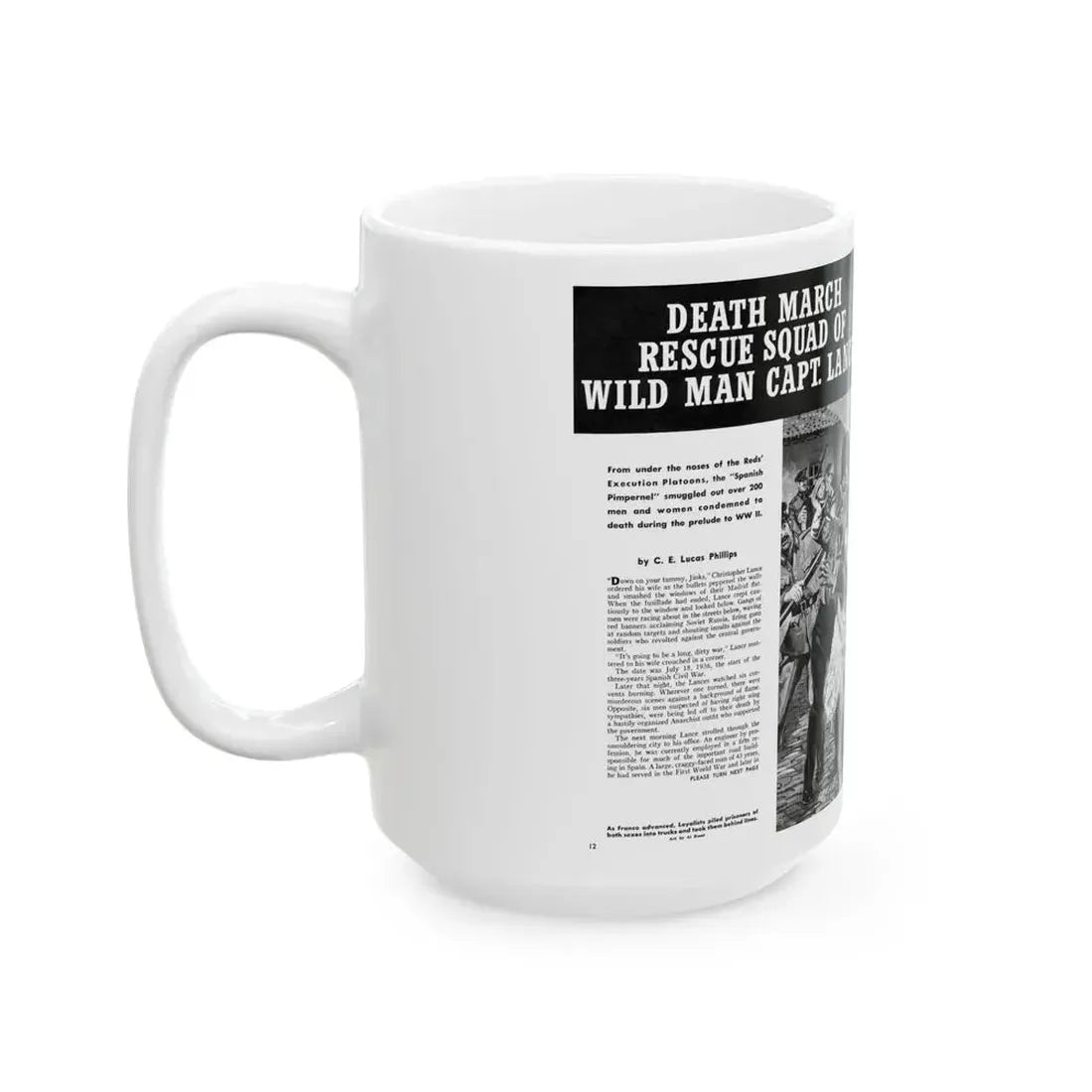 Death March Rescue Squad of Wild Man Capt. Lance, For Men Only, March 1961 - White Coffee Mug - Go Mug Yourself